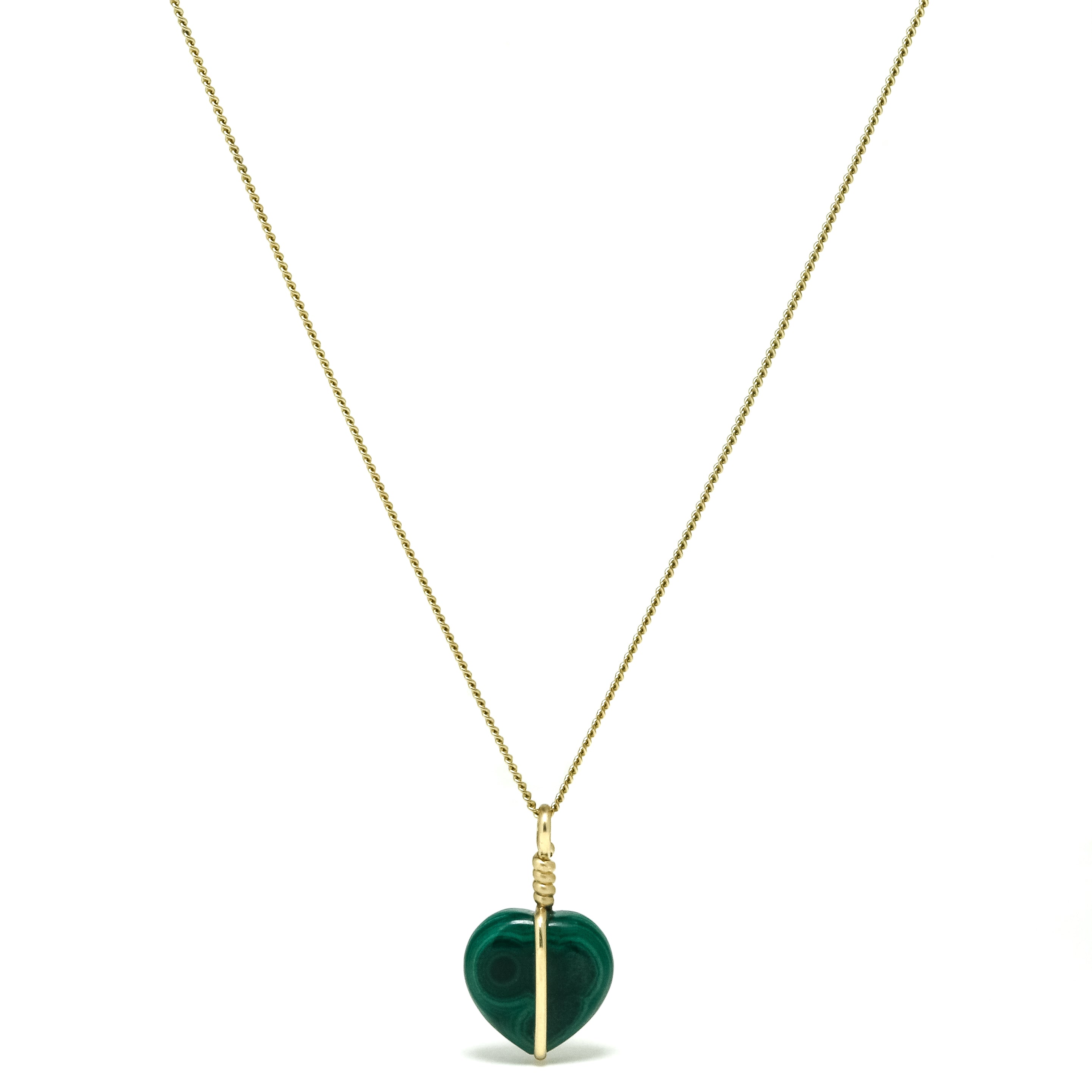 Malachite Polished Heart Pendant from the Democratic Republic of Congo | Venusrox