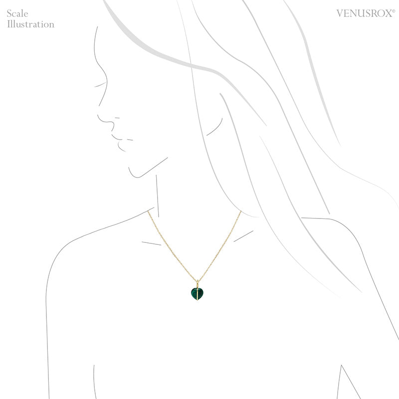 Malachite Polished Heart Pendant from the Democratic Republic of Congo | Venusrox