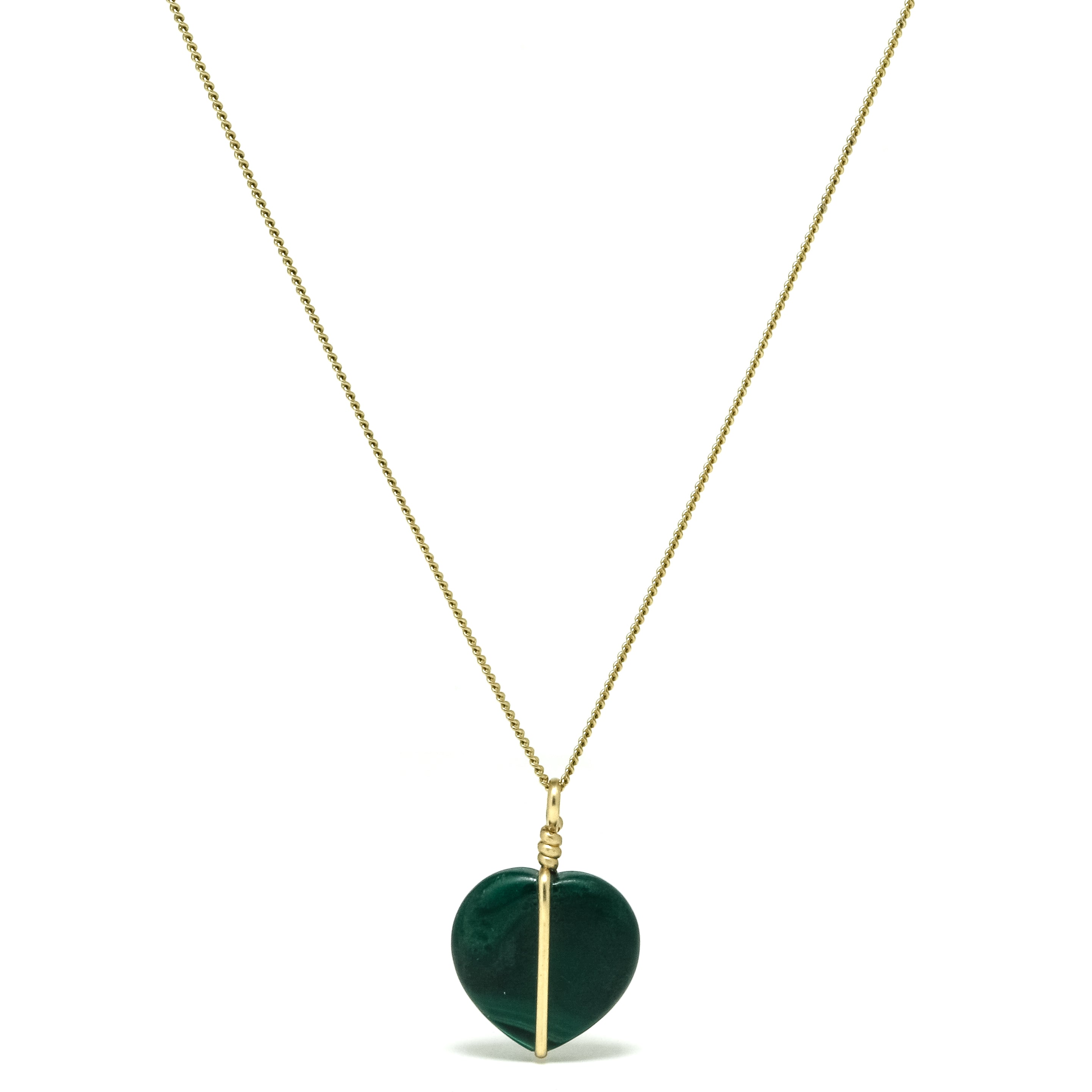 Malachite Polished Heart Pendant from the Democratic Republic of Congo | Venusrox