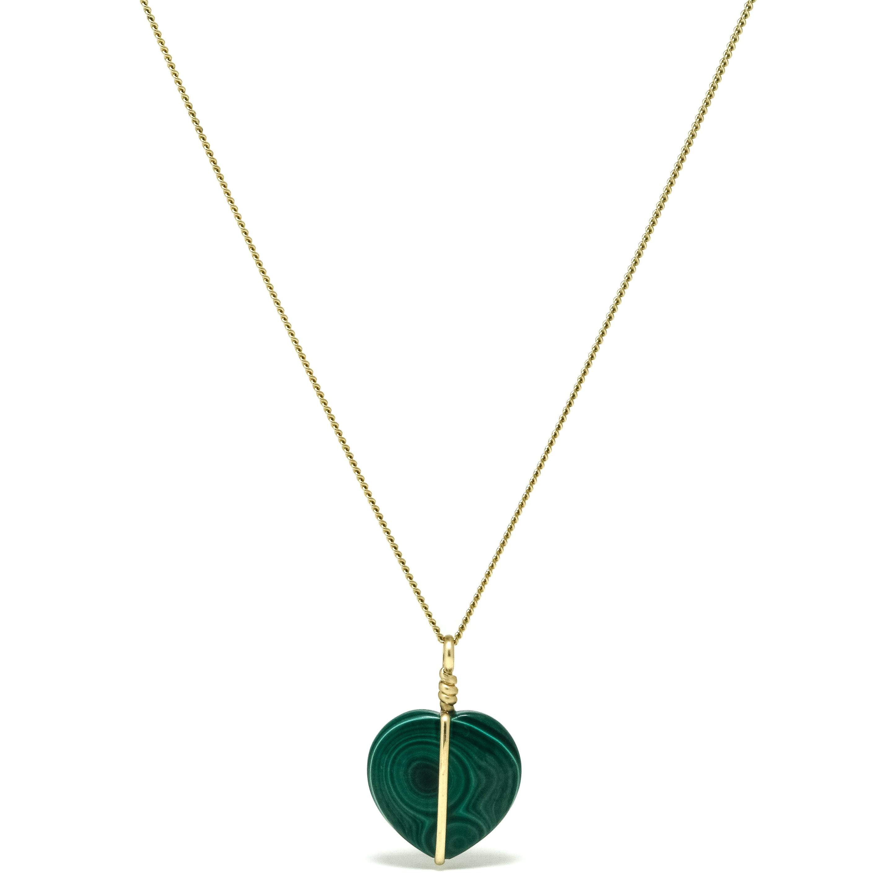 Malachite Polished Heart Pendant from the Democratic Republic of Congo | Venusrox