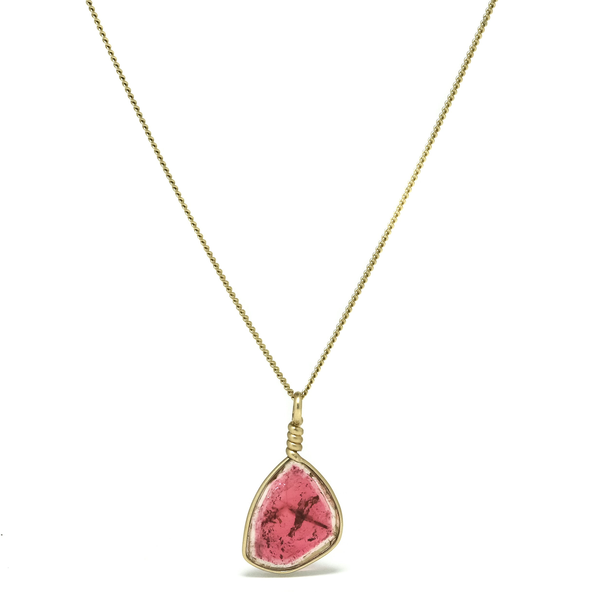 Pink Tourmaline Polished Slice Pendant from the Malkhan Pegmatite Field, Krasnyi Chikoy, Chitinskaya Oblast, Transbaikal, Eastern Siberia, Russia | Venusrox