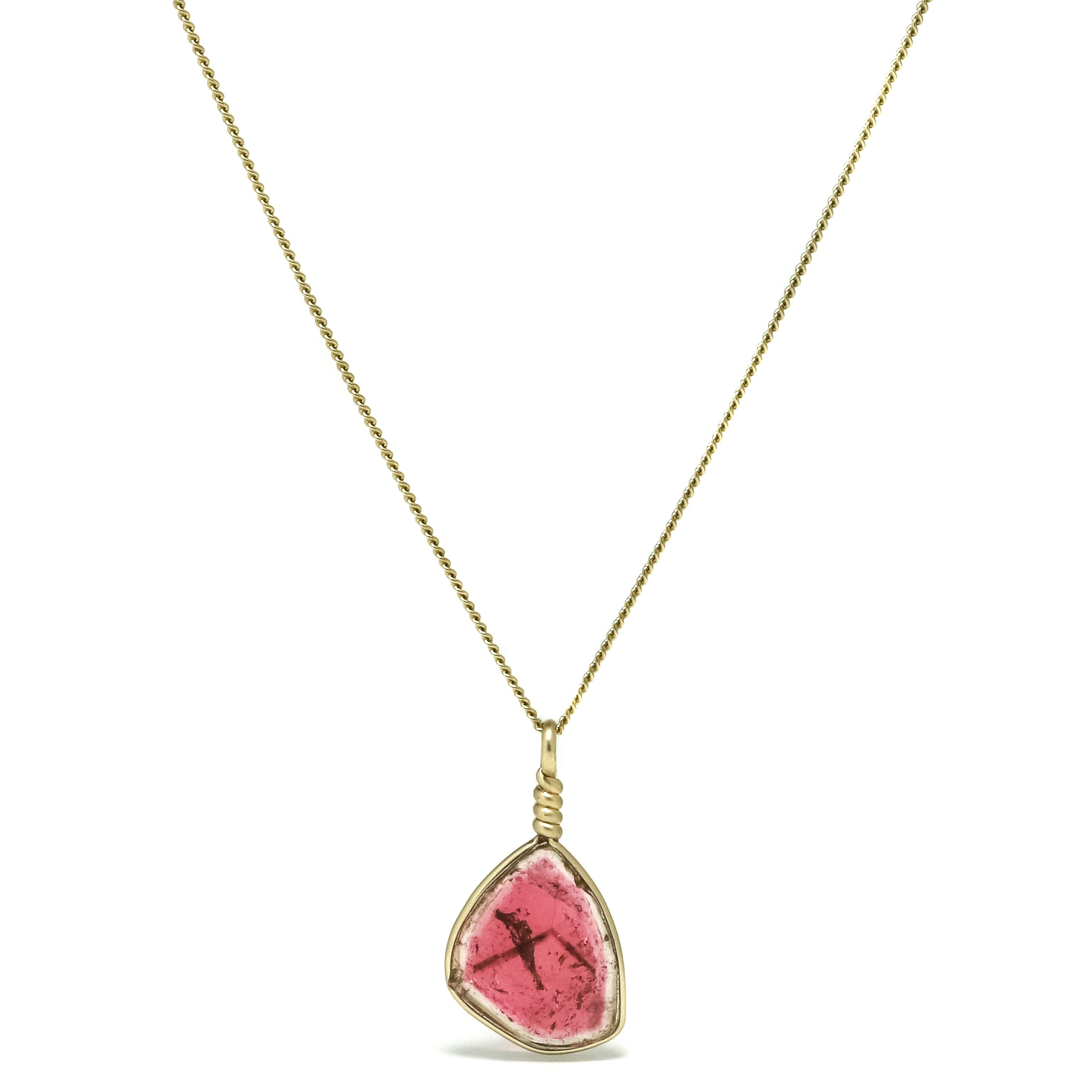 Pink Tourmaline Polished Slice Pendant from the Malkhan Pegmatite Field, Krasnyi Chikoy, Chitinskaya Oblast, Transbaikal, Eastern Siberia, Russia | Venusrox