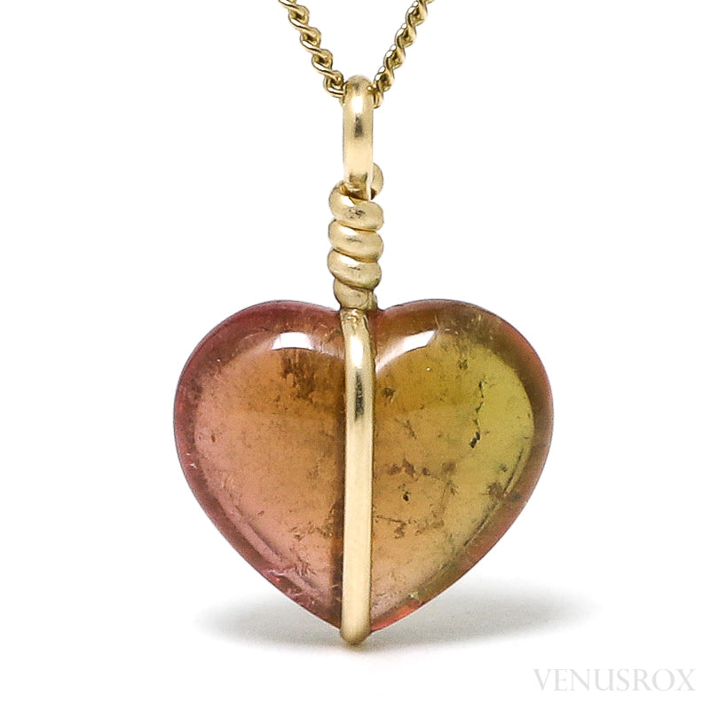 Pink & Green Tourmaline Polished Heart from Brazil | Venusrox