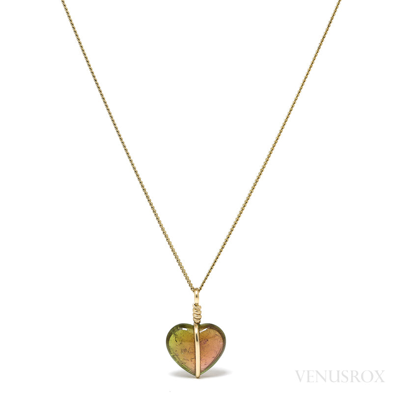Pink & Green Tourmaline Polished Heart from Brazil | Venusrox