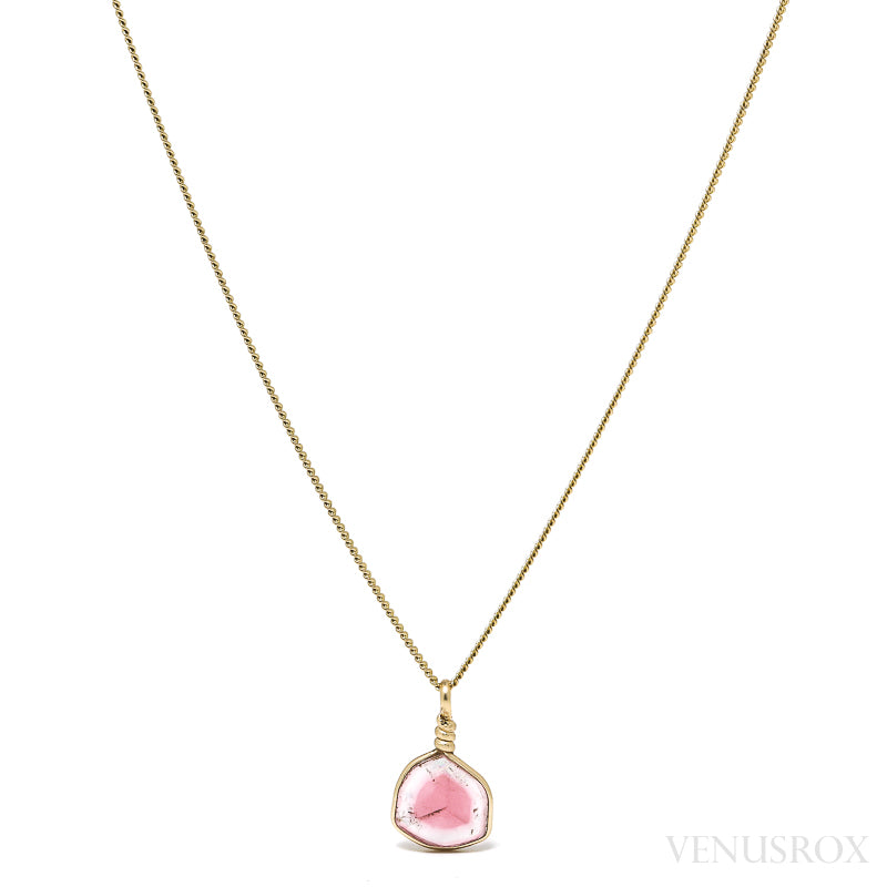 Pink Tourmaline Polished Slice Pendant from the Malkhan Pegmatite Field, Krasnyi Chikoy, Chitinskaya Oblast, Transbaikal, Eastern Siberia, Russia | Venusrox