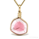 Pink Tourmaline Polished Slice Pendant from the Malkhan Pegmatite Field, Krasnyi Chikoy, Chitinskaya Oblast, Transbaikal, Eastern Siberia, Russia | Venusrox