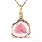 Pink Tourmaline Polished Slice Pendant from the Malkhan Pegmatite Field, Krasnyi Chikoy, Chitinskaya Oblast, Transbaikal, Eastern Siberia, Russia | Venusrox
