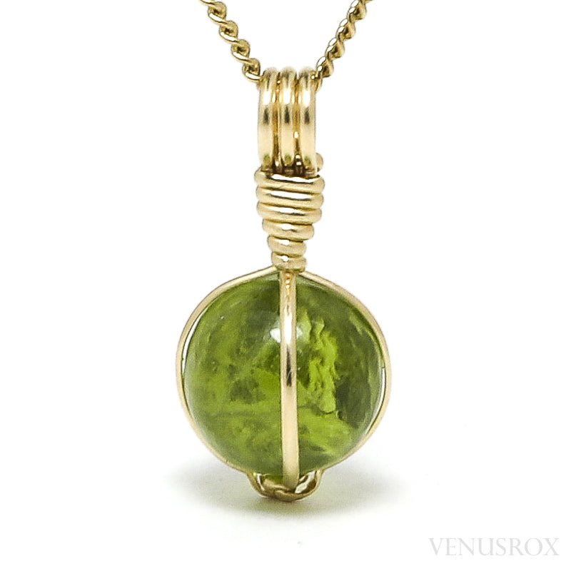 Peridot Polished Sphere Pendant from the Kaghan Valley, Pakistan | Venusrox