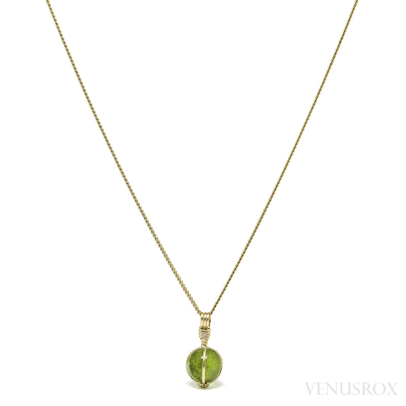 Peridot Polished Sphere Pendant from the Kaghan Valley, Pakistan | Venusrox