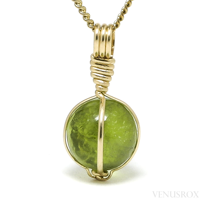Peridot Polished Sphere Pendant from the Kaghan Valley, Pakistan | Venusrox