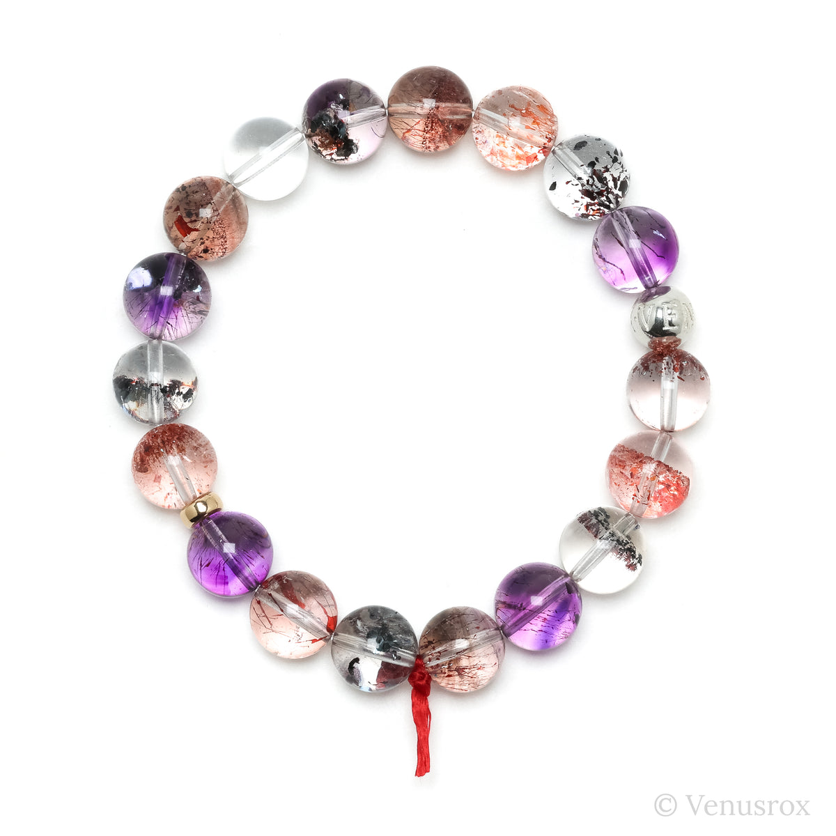 Quartz with Amethyst, Hematite & Goethite Bracelet from Brazil | Venusrox