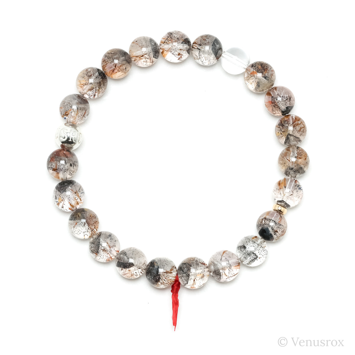 Cacoxenite, Goethite & Hematite in Clear Quartz Bracelet from Brazil | Venusrox