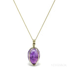 Amethyst Phantom Polished Crystal Pendant with 9Kt Gold | Venusrox