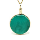 Malachite Polished Crystal Pendant with 9Kt Gold | Venusrox