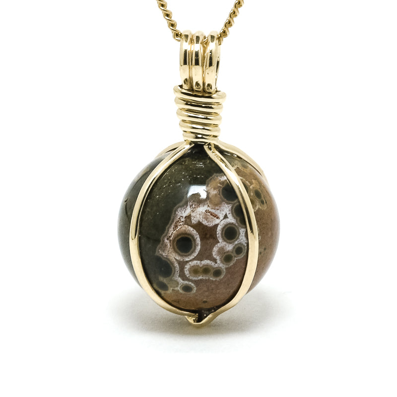 Ocean Jasper Sphere Pendant from Madagascar | Venusrox