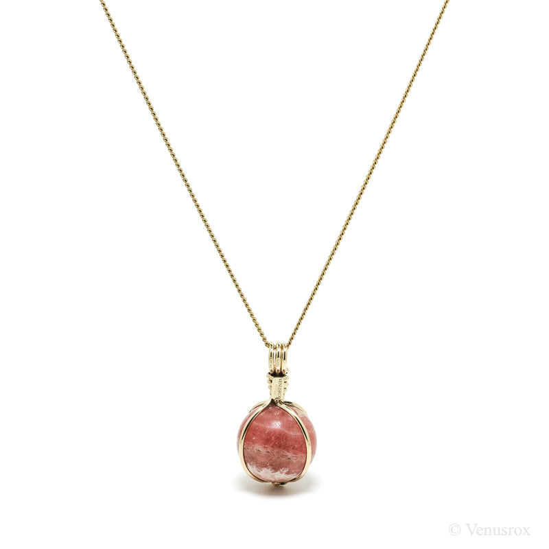 Rhodochrosite Polished Sphere Pendant from Argentina | Venusrox