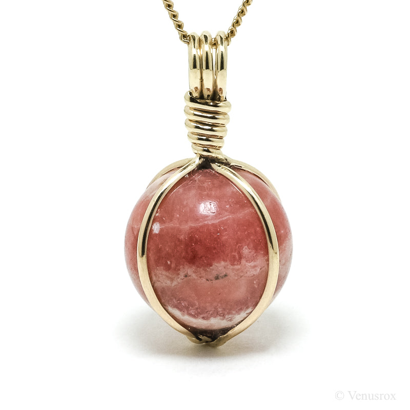 Rhodochrosite Polished Sphere Pendant from Argentina | Venusrox