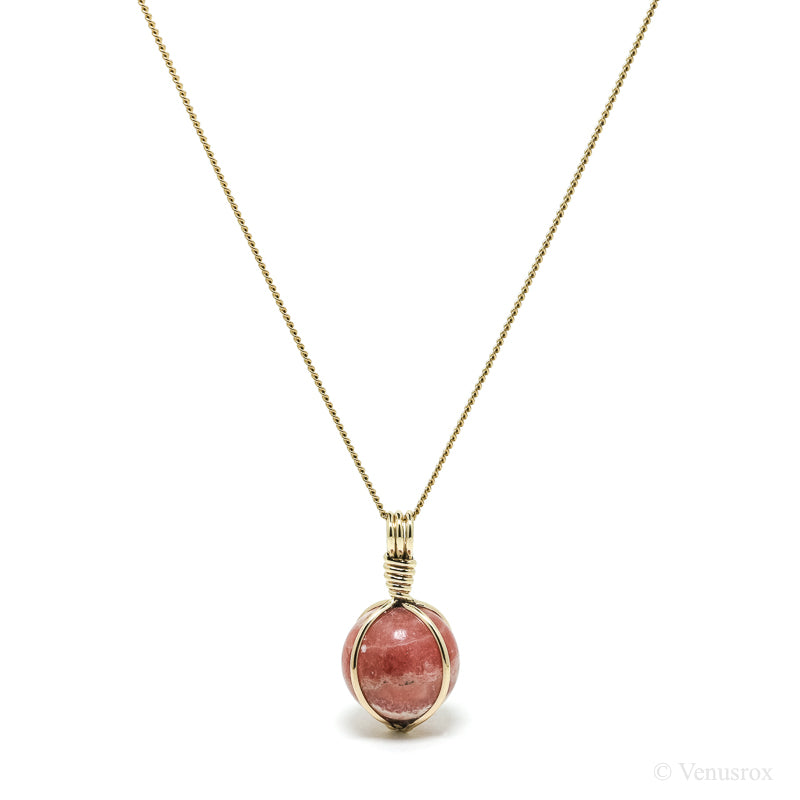 Rhodochrosite Polished Sphere Pendant from Argentina | Venusrox