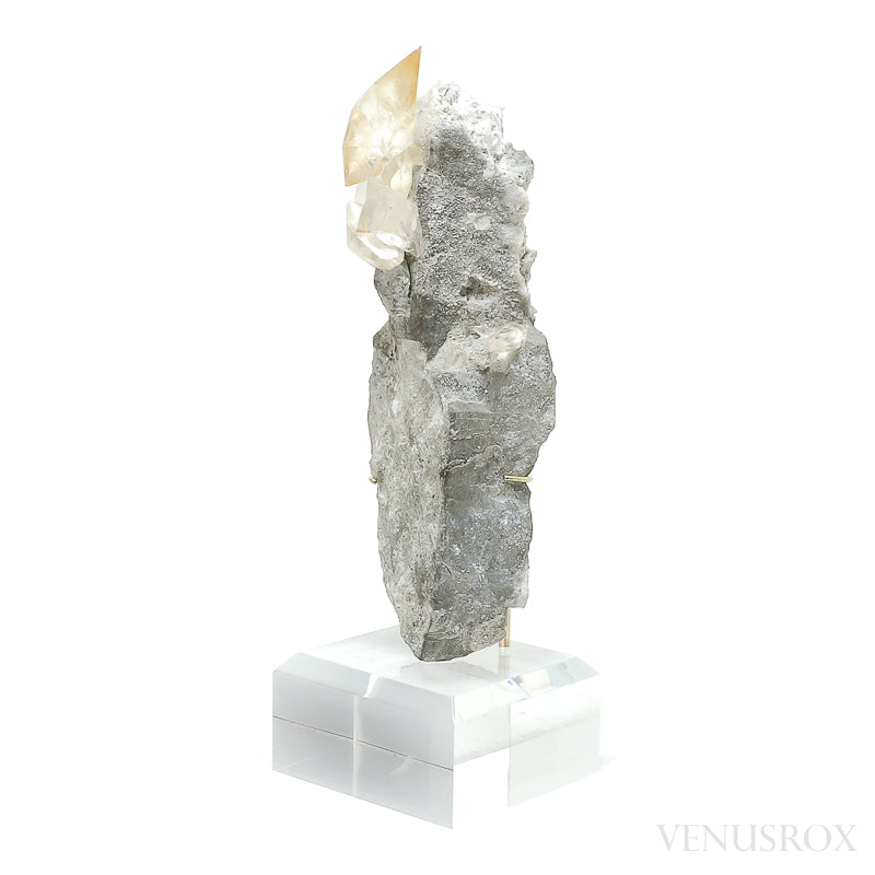 Stellar Beam Calcite on Matrix Natural Crystal from the Elmwood Mine, Tennessee, USA, mounted on a bespoke stand | Venusrox