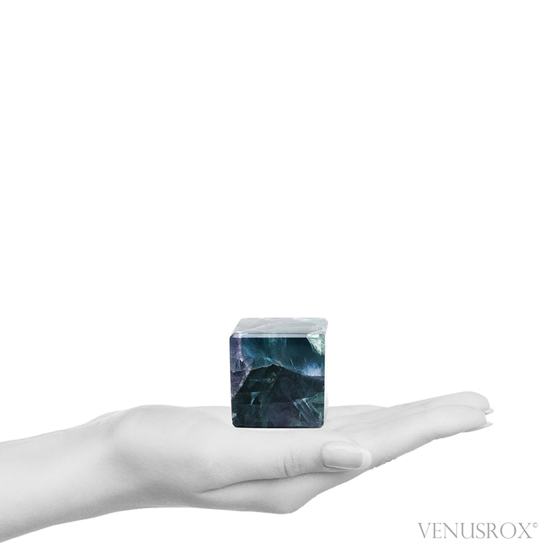 Fluorite Polished Cube from Mexico | Venusrox