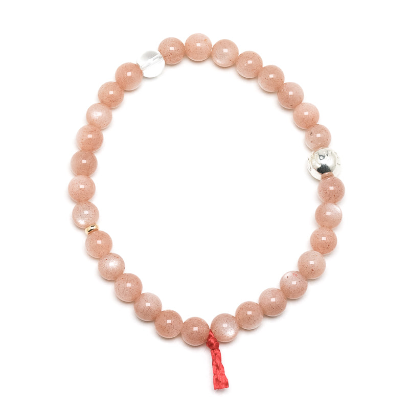 Peach Moonstone Bead Bracelet from India | Venusrox