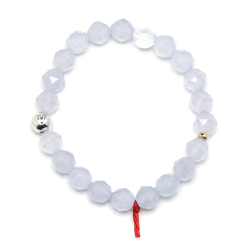 Blue Chalcedony Bead Bracelet from Malawi | Venusrox