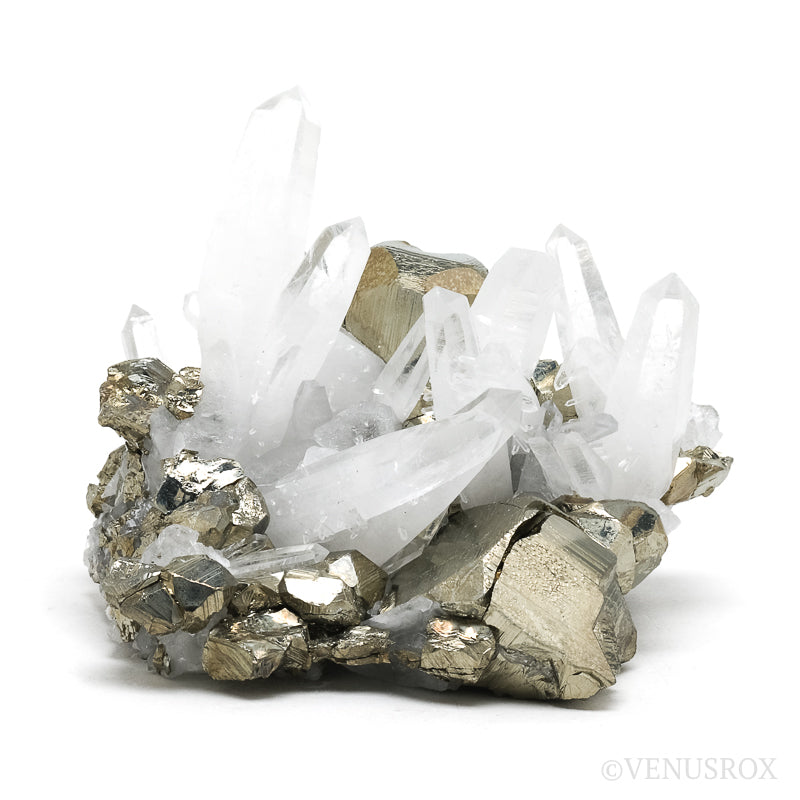 Pyrite with Quartz Natural Cluster from the Huanzala Mine, Huallanca District, Dos de Mayo Province, Huánuco Department, Peru | Venusrox