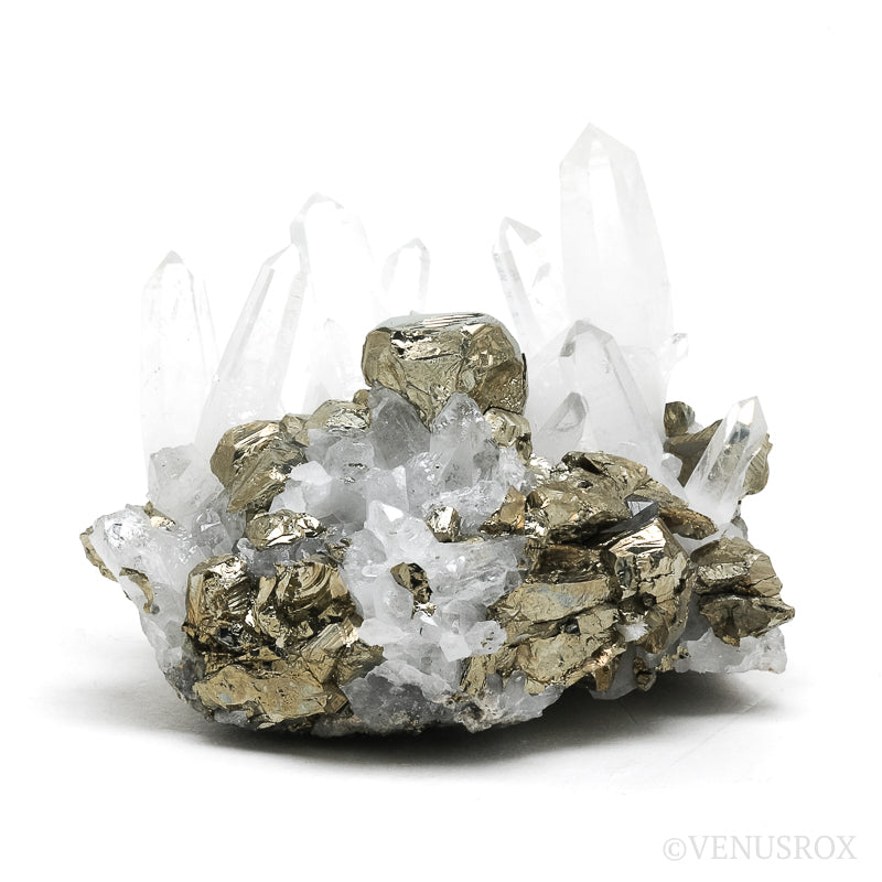 Pyrite with Quartz Natural Cluster from the Huanzala Mine, Huallanca District, Dos de Mayo Province, Huánuco Department, Peru | Venusrox