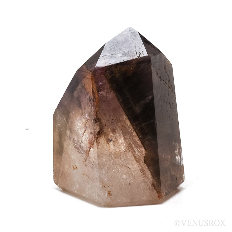 Amethyst with Hematite Phantom in Clear Quartz Polished Point from Cristalina, Goiás, Brazil | Venusrox