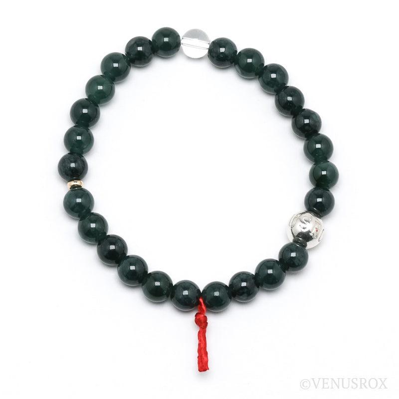 Green Nephrite Jade Bead Bracelet from Guatemala | Venusrox
