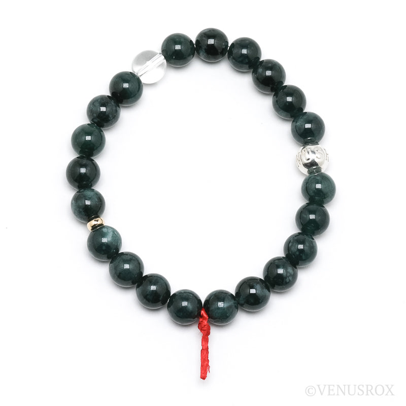 Green Nephrite Jade Bead Bracelet from Guatemala | Venusrox