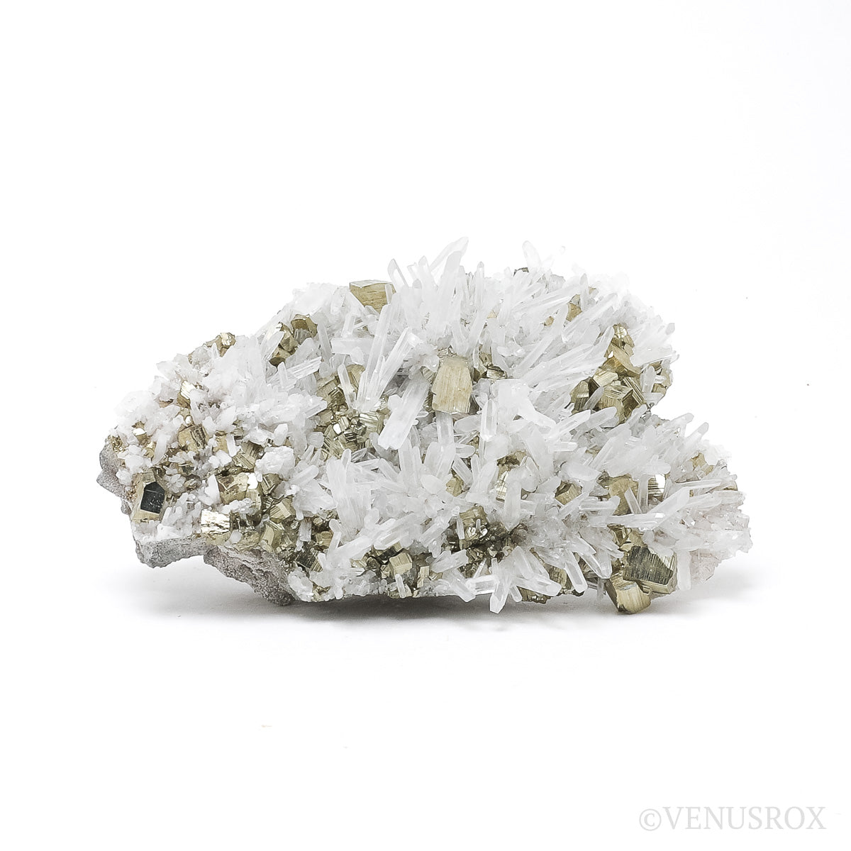 Pyrite with Quartz Natural Cluster from the Huanzala Mine, Huallanca District, Huánuco Department, Peru | Venusrox