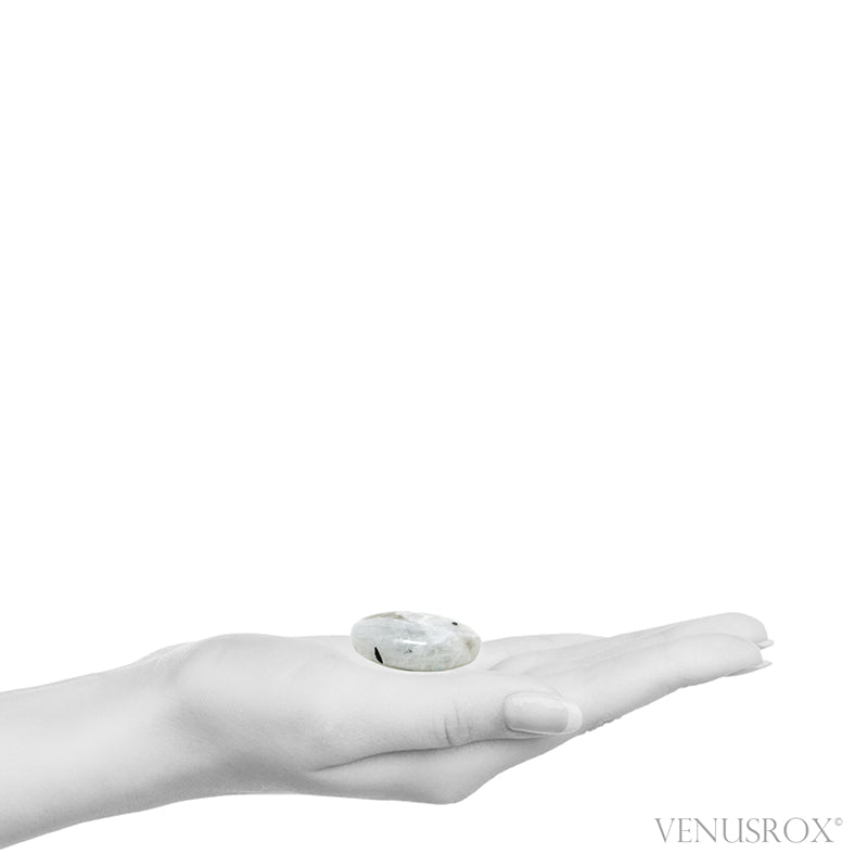 Rainbow Moonstone with Black Tourmaline Polished Crystal from India | Venusrox