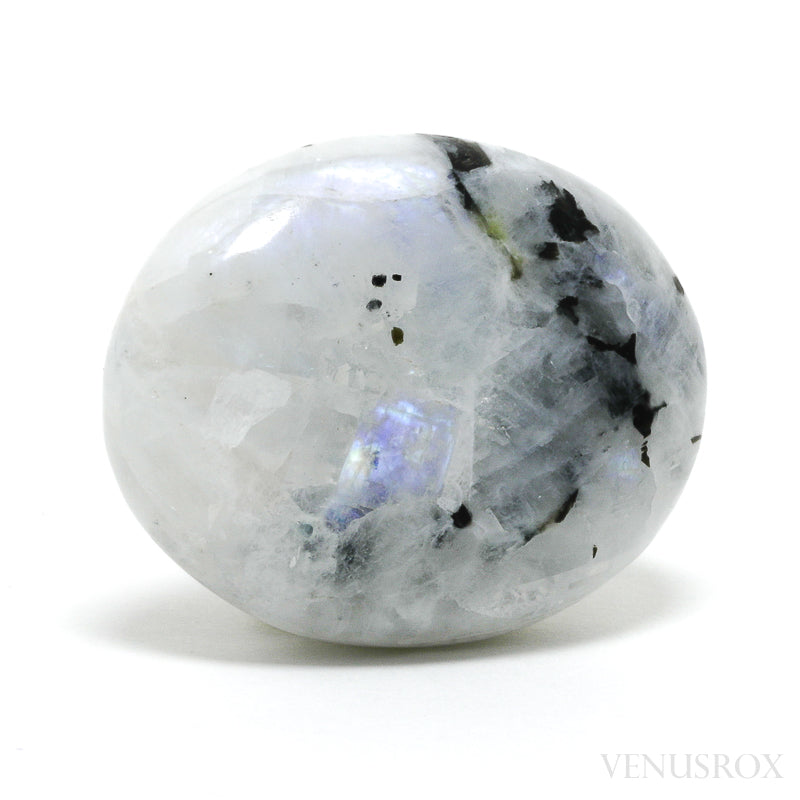 A beautiful Rainbow Moonstone with Black Tourmaline Polished Crystal from India | Venusrox, the UK's Premier Crystal Showroom