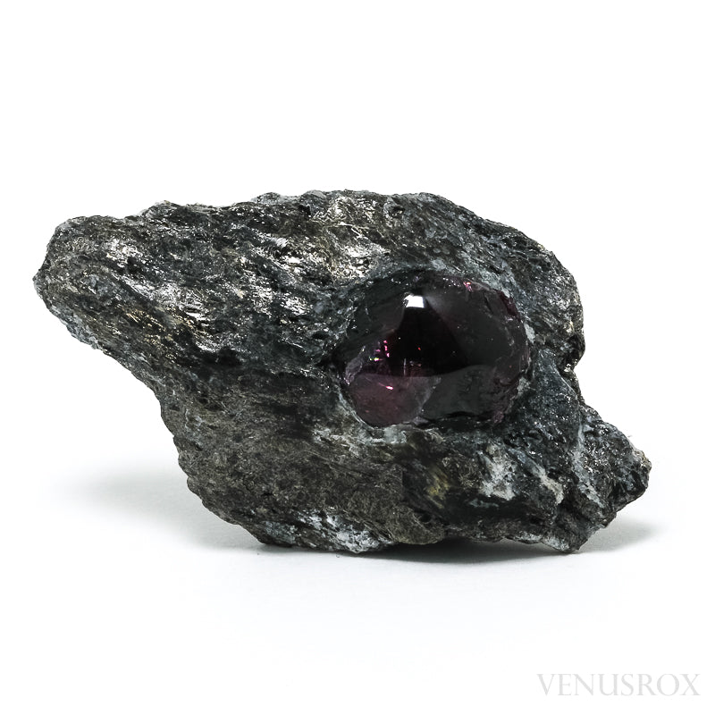 Almandine Garnet with Biotite Part Polished/Part Natural Crystal from Schenkenzell, Rottweil, Freiburg Region, Baden-Württemberg, Germany | Venusrox