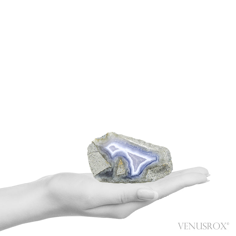 Blue Lace Agate on Matrix Polished/Natural Crystal from Malawi | Venusrox