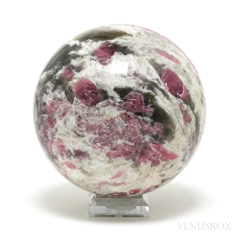 Pink Tourmaline with Albite Polished Sphere from Brazil | Venusrox