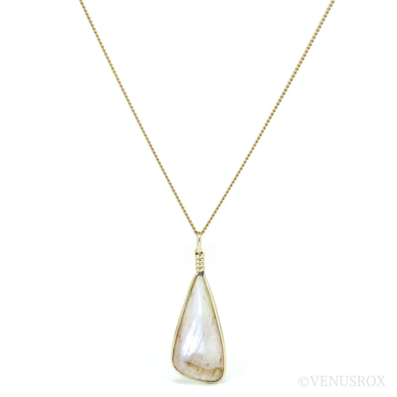 Rainbow Moonstone Polished Crystal Pendant from Chupa, Karelia, Russia | Venusrox