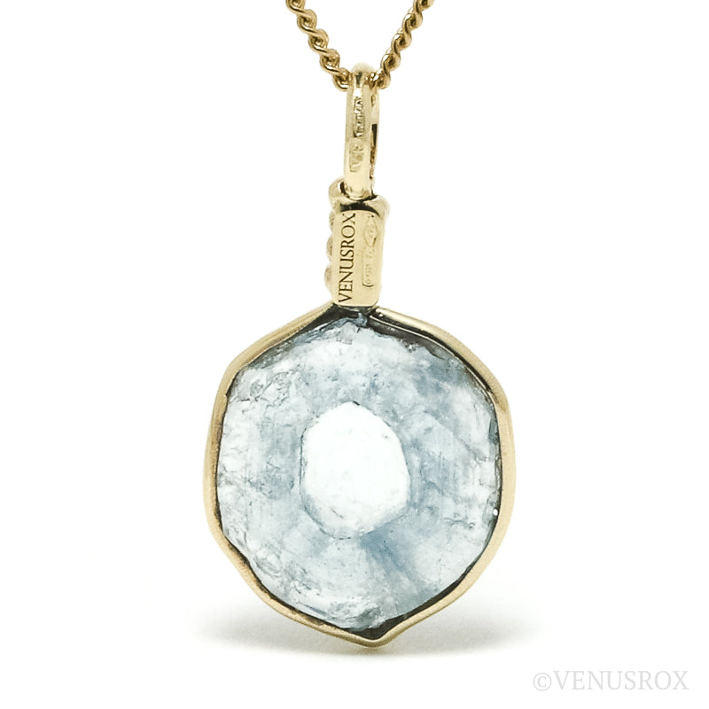 Aquamarine Polished Slice Pendant from the Chitinskaya Oblast Mine, Zabaykalski Krai, Siberia, Russia | Venusrox