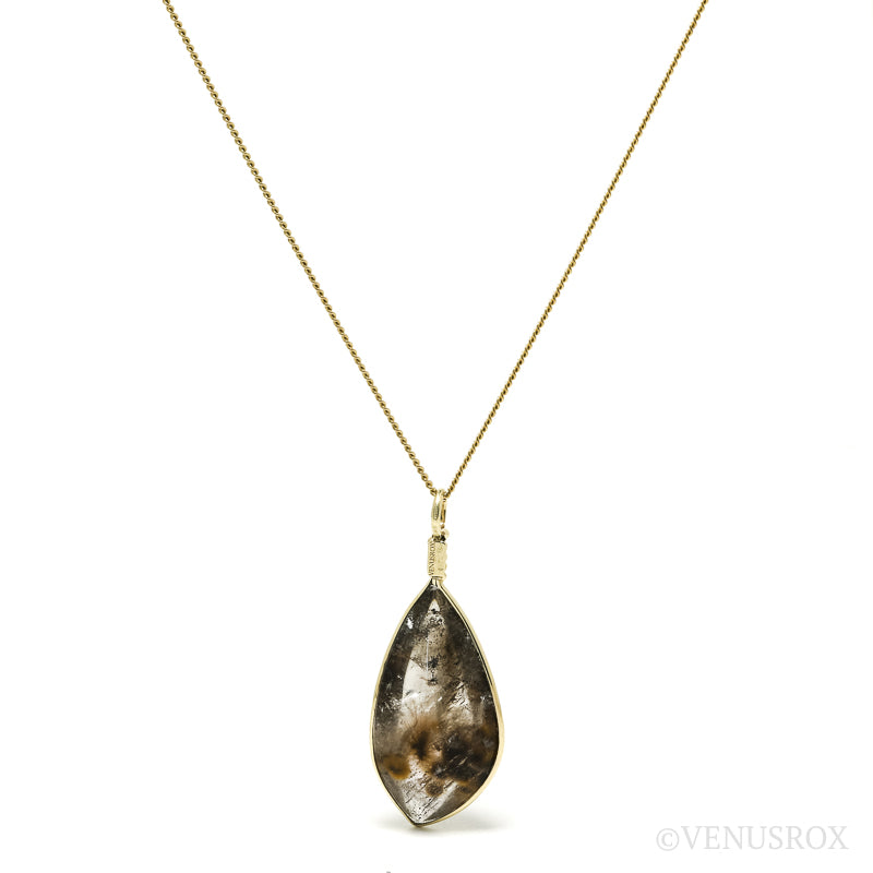 Smoky Quartz with Goethite Polished Crystal Pendant from Kazakhstan | Venusrox