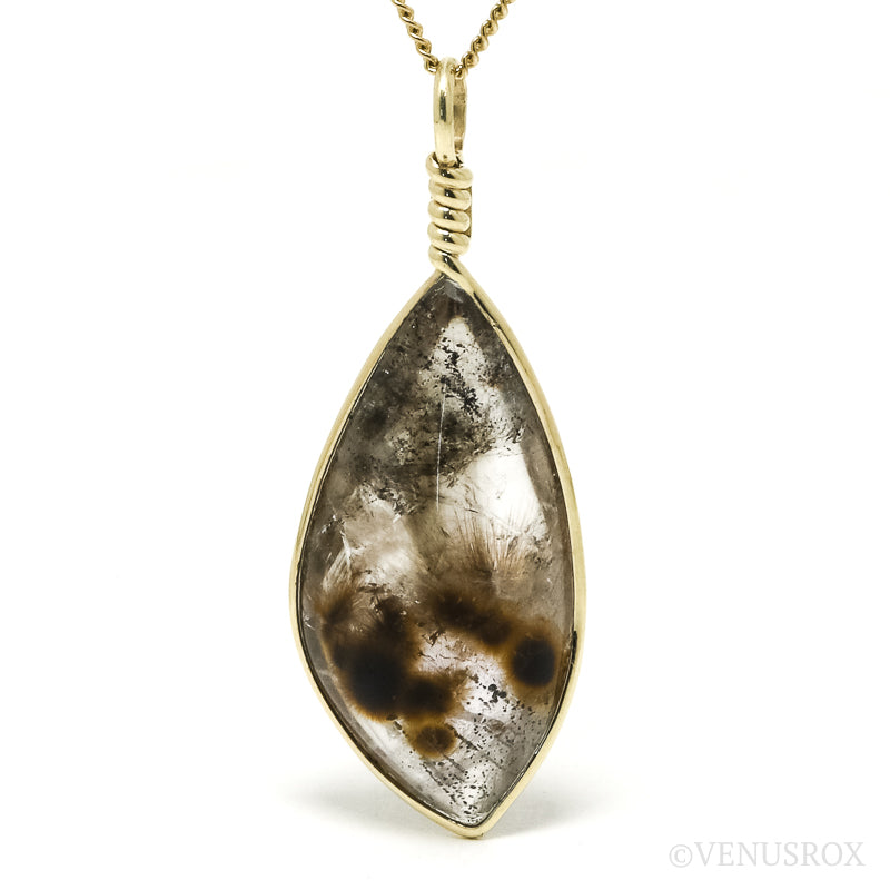 Smoky Quartz with Goethite Polished Crystal Pendant from Kazakhstan | Venusrox