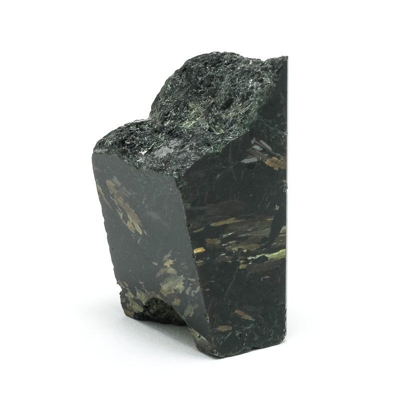 Nuummite Part Polished/Part Natural Crystal from Nuuk, Sermersooq, Greenland | Venusrox