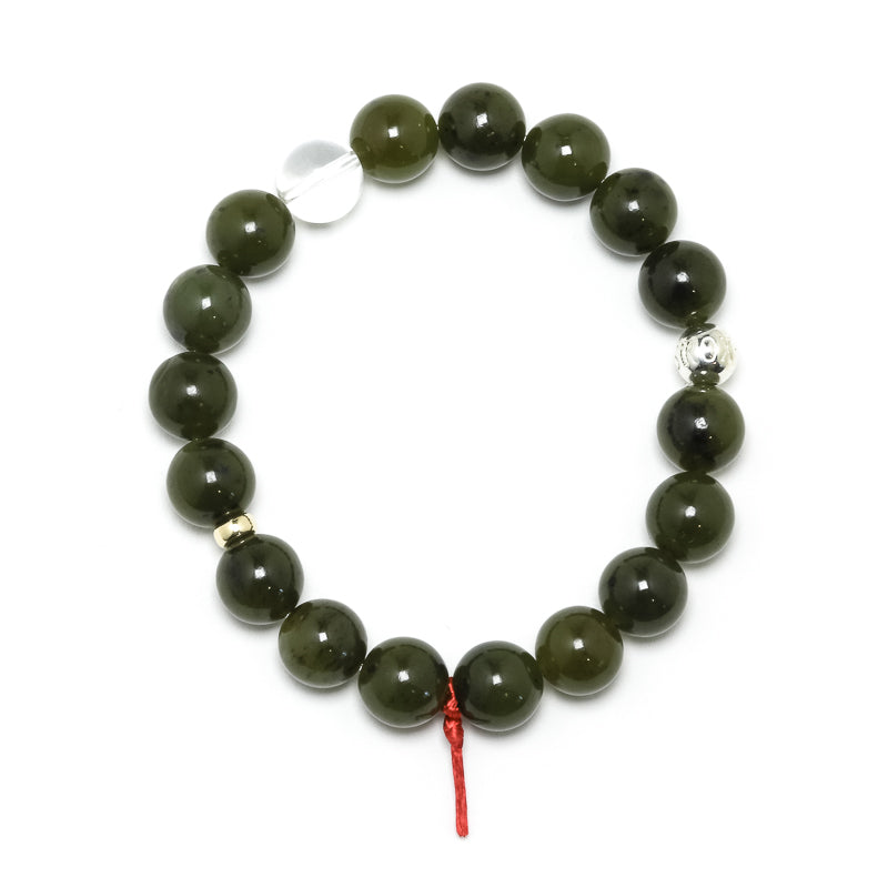 Green Nephrite Jade Bead Bracelet from Canada | Venusrox