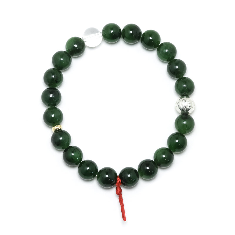Green Nephrite Jade Bead Bracelet from Canada | Venusrox