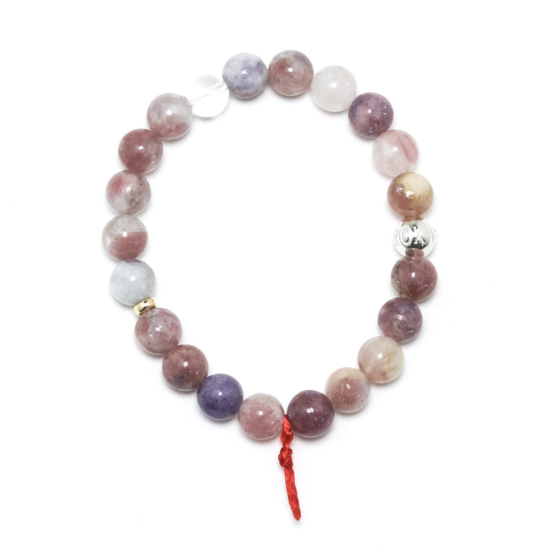 Lepidolite with Pink Tourmaline Bead Bracelet from Brazil | Venusrox