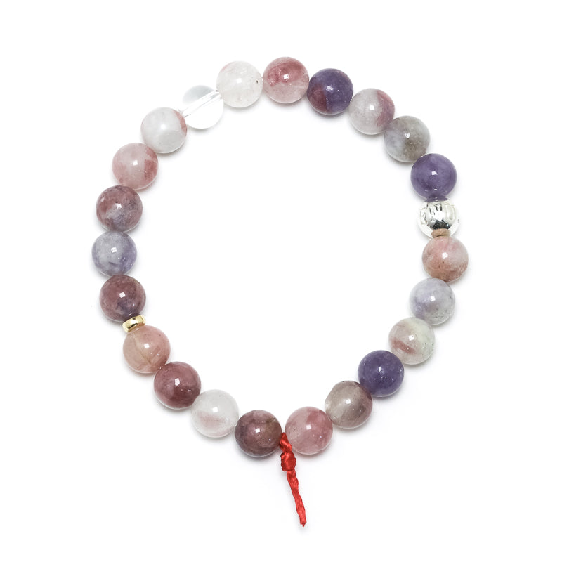 Lepidolite with Pink Tourmaline Bead Bracelet from Brazil | Venusrox