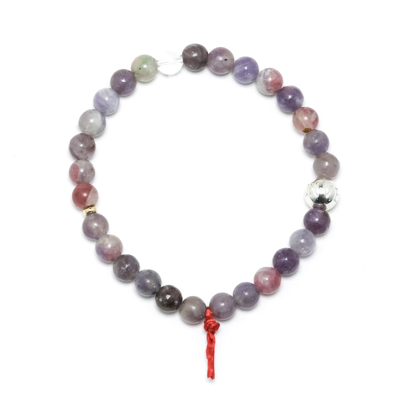 Lepidolite with Pink Tourmaline Bead Bracelet from Brazil | Venusrox