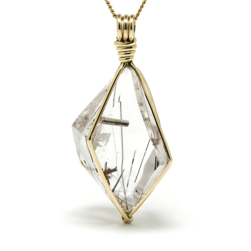 Rutilated Quartz Polished Crystal Pendant from Madagascar | Venusrox