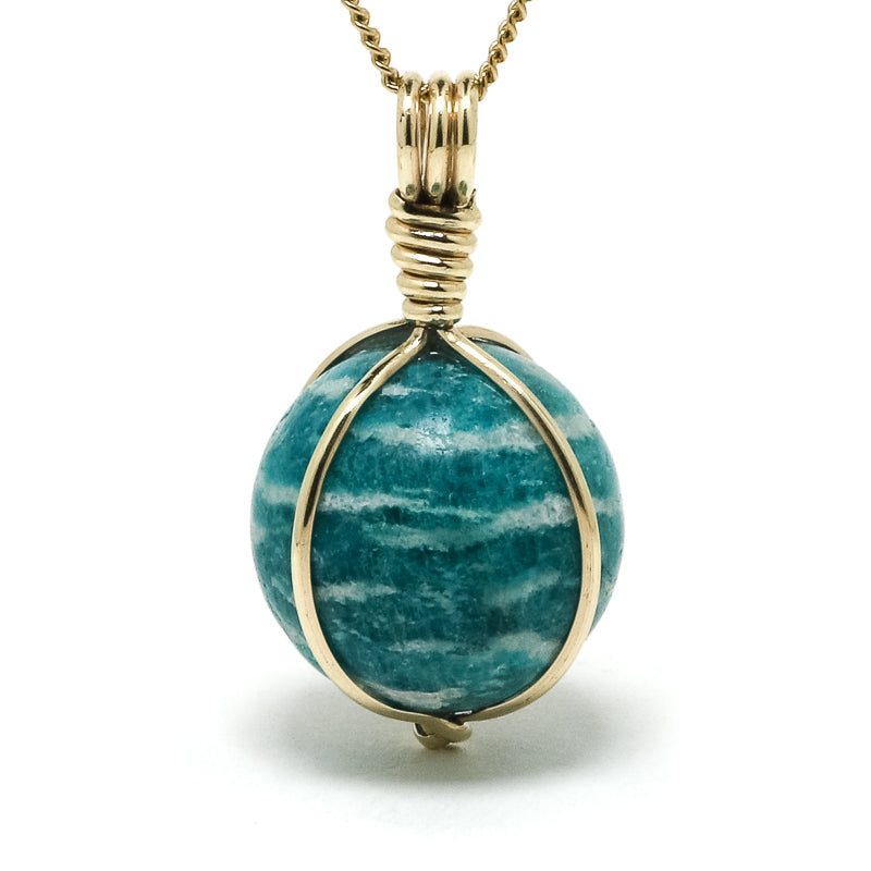 Amazonite Polished Sphere Pendant from the Kola Peninsula, Russia | Venusrox
