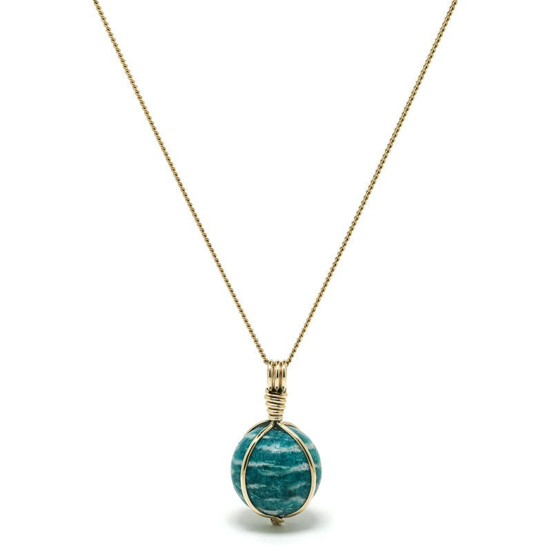 Amazonite Polished Sphere Pendant from the Kola Peninsula, Russia | Venusrox